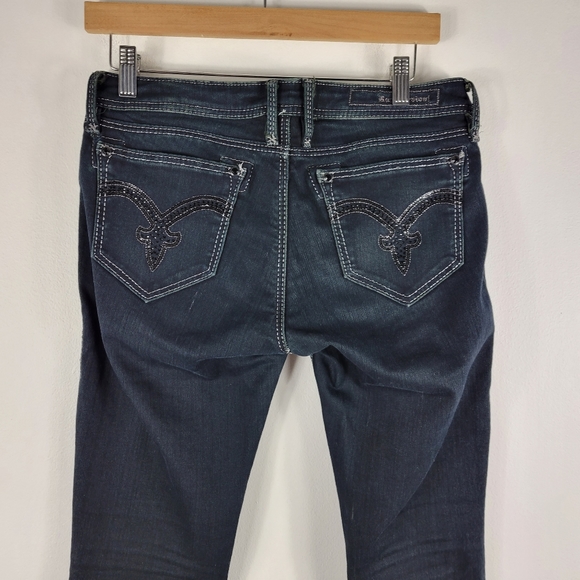 Rock Revival Lexi Super Skinny Low Mid Rise Rhinestone Sequin Bling Jeans Long - Picture 8 of 11